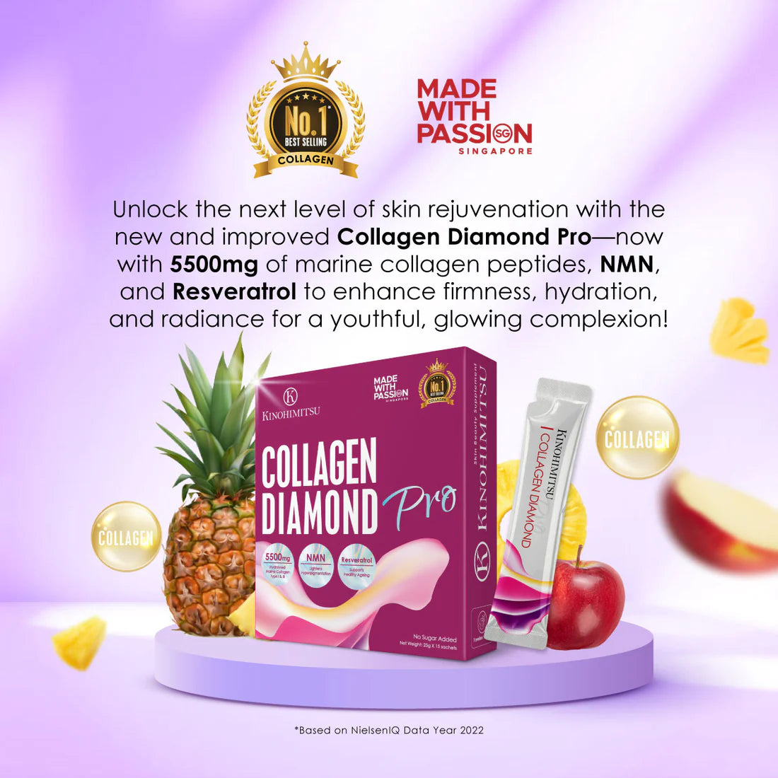 Kinohimitsu NMN Collagen Diamond Drink 5300mg Pro (15s/box)