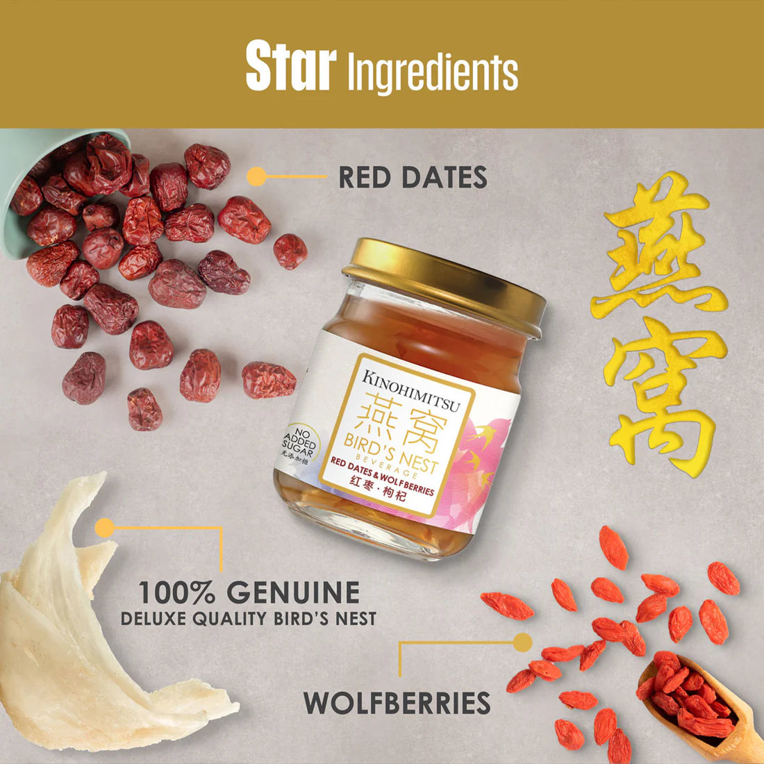 Kinohimitsu Red Dates & Wolfberries Bird's Nest (6s/box)