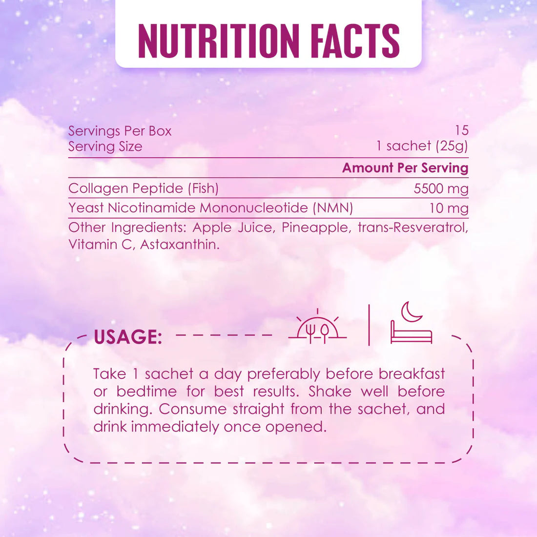 NMN Collagen Diamond Drink 5300mg Pro (15s/box) 1 Box